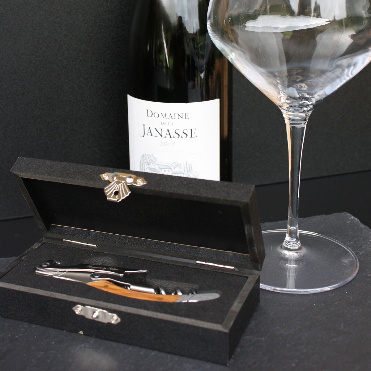 Vinåbner i gaveæske, oliventræ