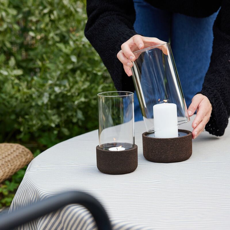 Ella vaxad duk 150x250 cm, grå/beige