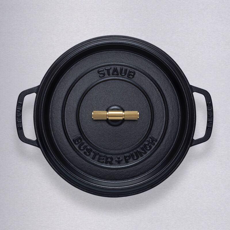 Buster+Punch rund gryte 28 cm, messingknott