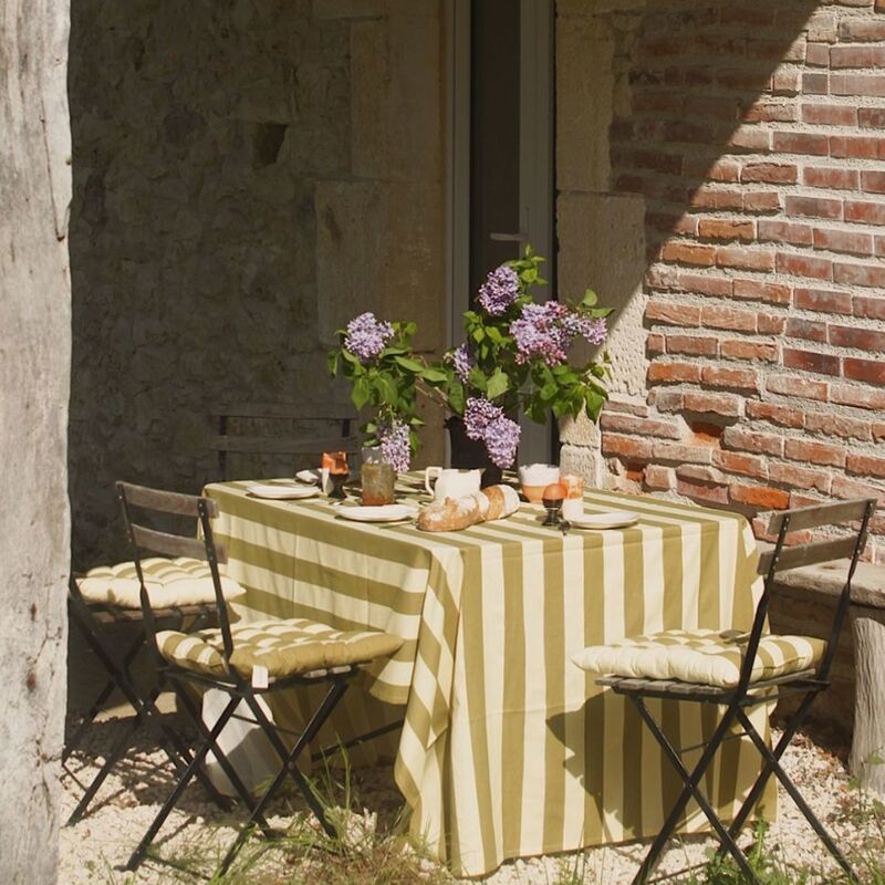 Simona bordsduk 250x145 cm, grön/gul