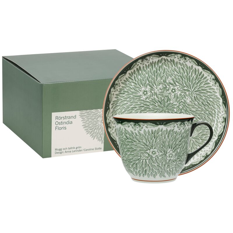 mugg + tallrik, grön