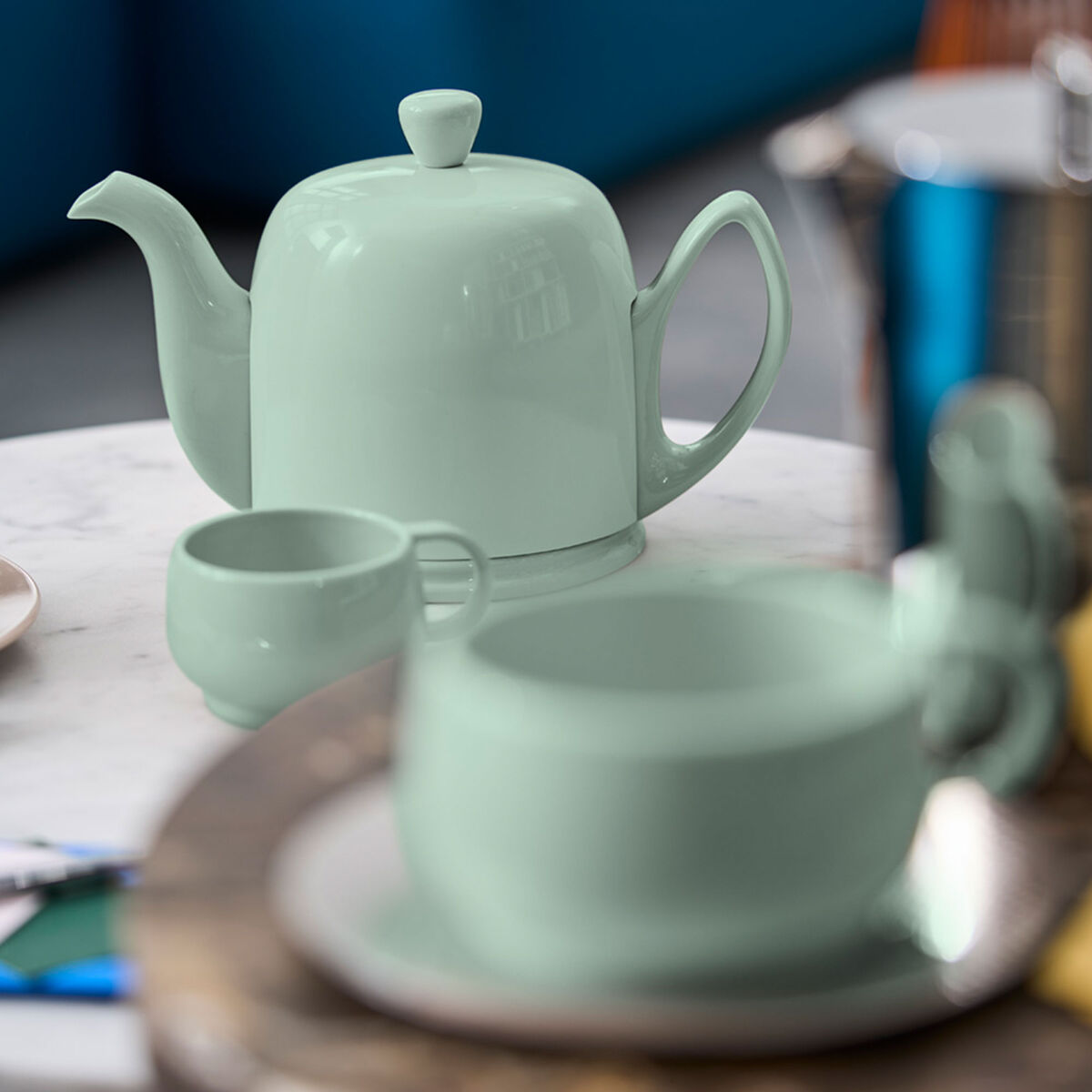 Degrenne Salam Monochrome teapot 4 kopper, almond green
