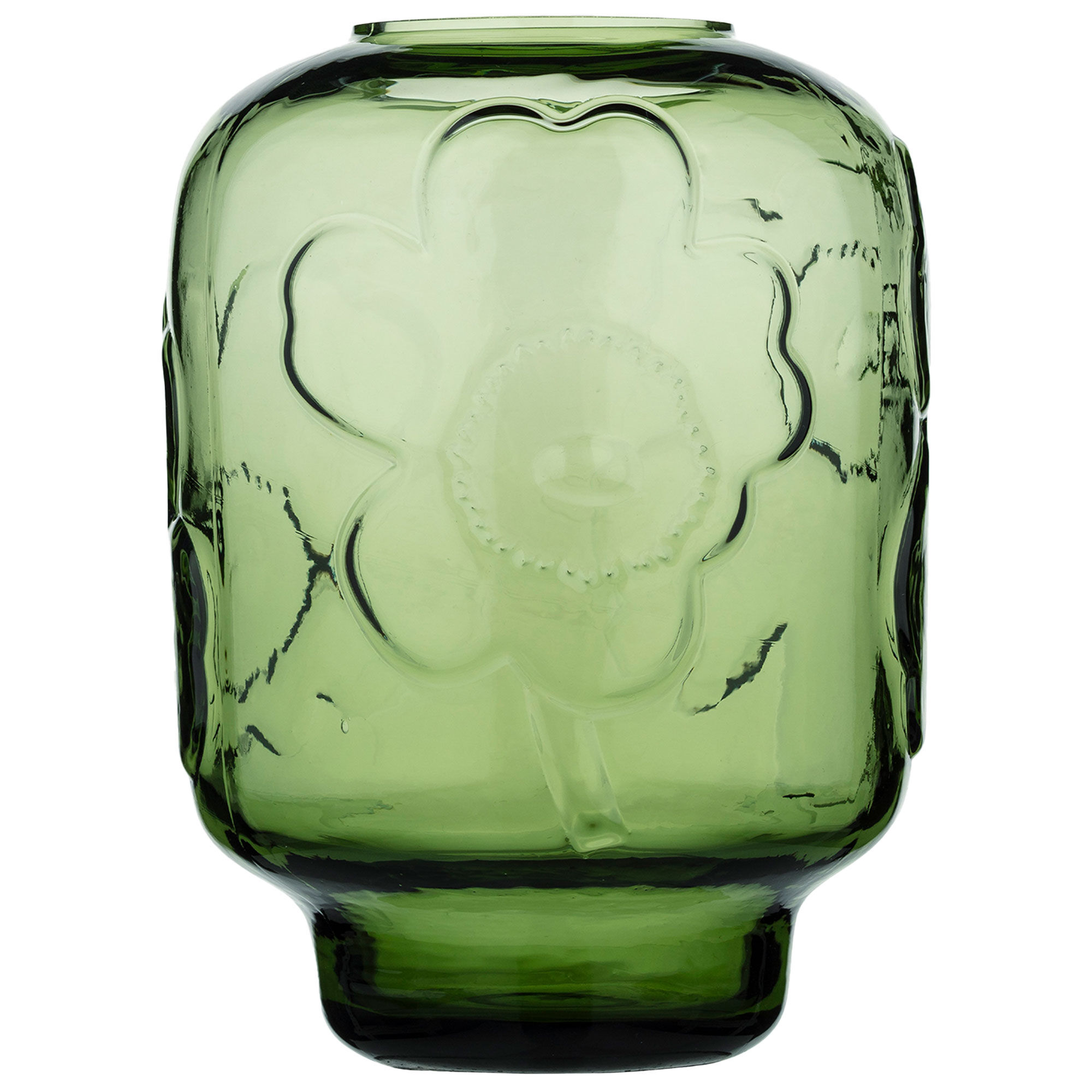 Marimekko Unikko vase glas 18 cm, olive
