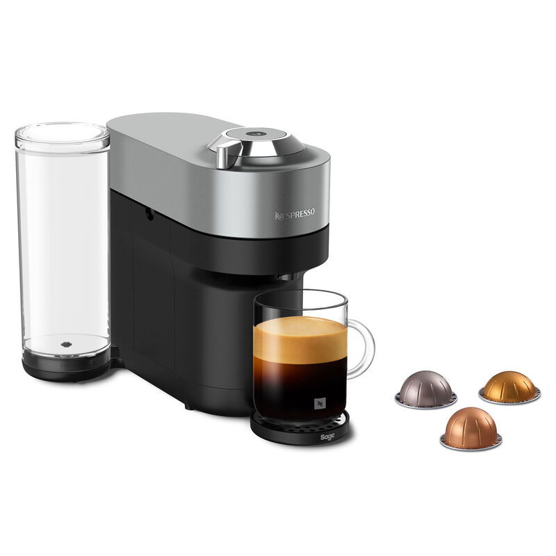 Nespresso by Sage SNV 125 Vertuo Pop+ Deluxe kapselmaskine, titan
