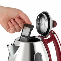 Jug vattenkokare 1,5 liter, röd/rostfritt stål