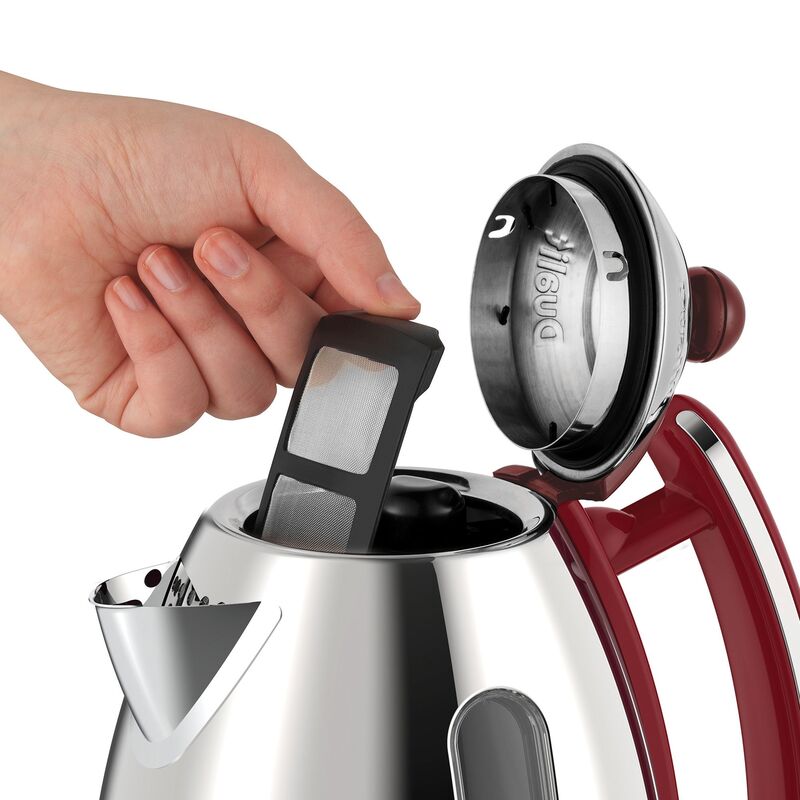 Jug elkedel 1,5 liter, rød/rustfrit stål