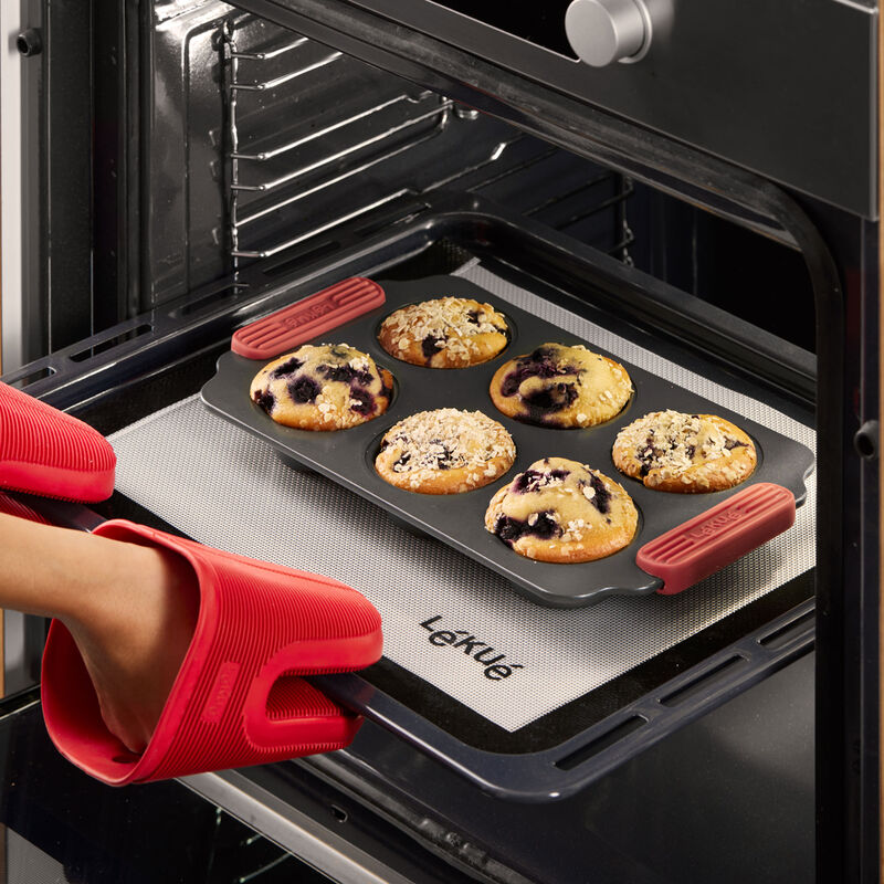 Ugnsvante i silikon, röd