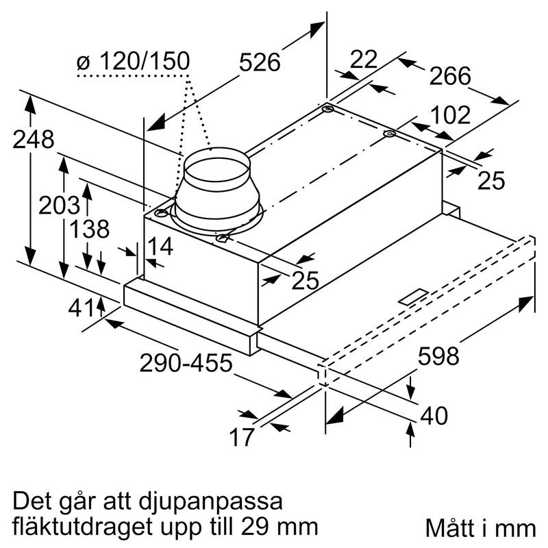 LI64MA531 iQ300 utdragbar köksfläkt, silver