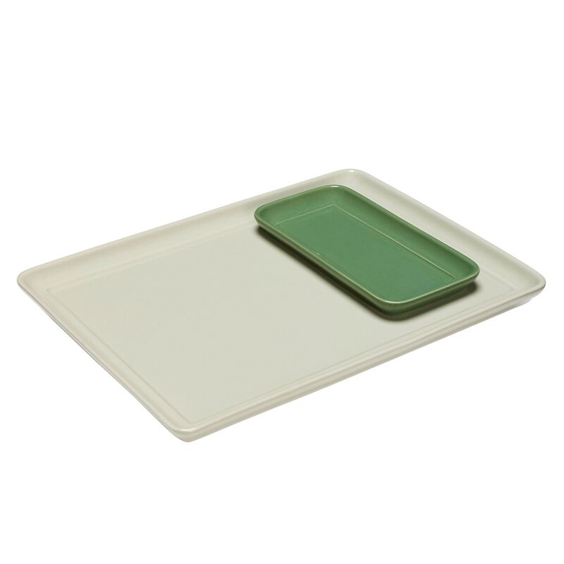 bricka 2 delar, sand/grön