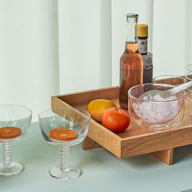 Hübsch Clink champagneglas, klar