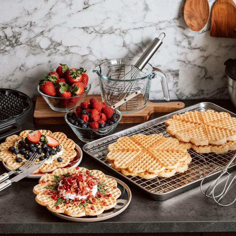 Ugnsplåt med galler 44 x 31 cm, rostfritt stål