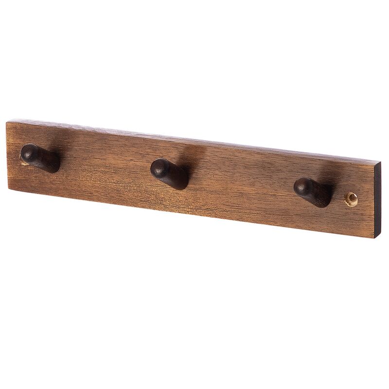 Knagerække, 3 kroge, brun