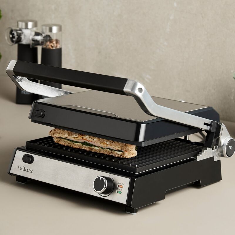 Møn Proff bord-/paninigrill, rostfri/svart