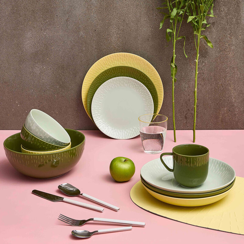 Confetti pastatallerken 23 cm, olive