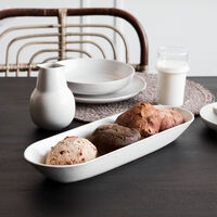 Litet serveringsfat, grå/vit