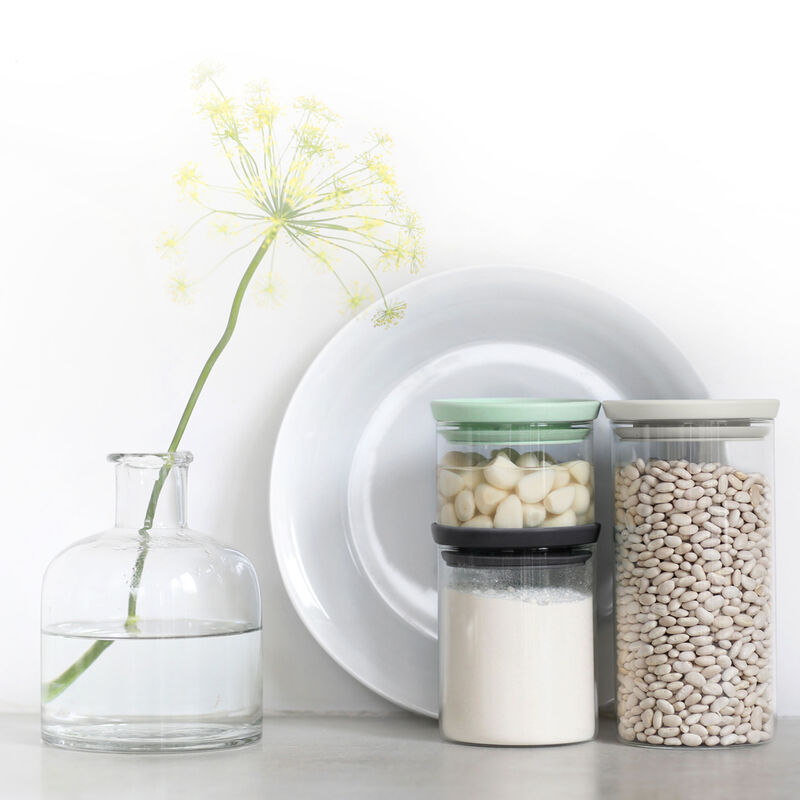 Stapelbara glasbehållare 3 delar, transparent