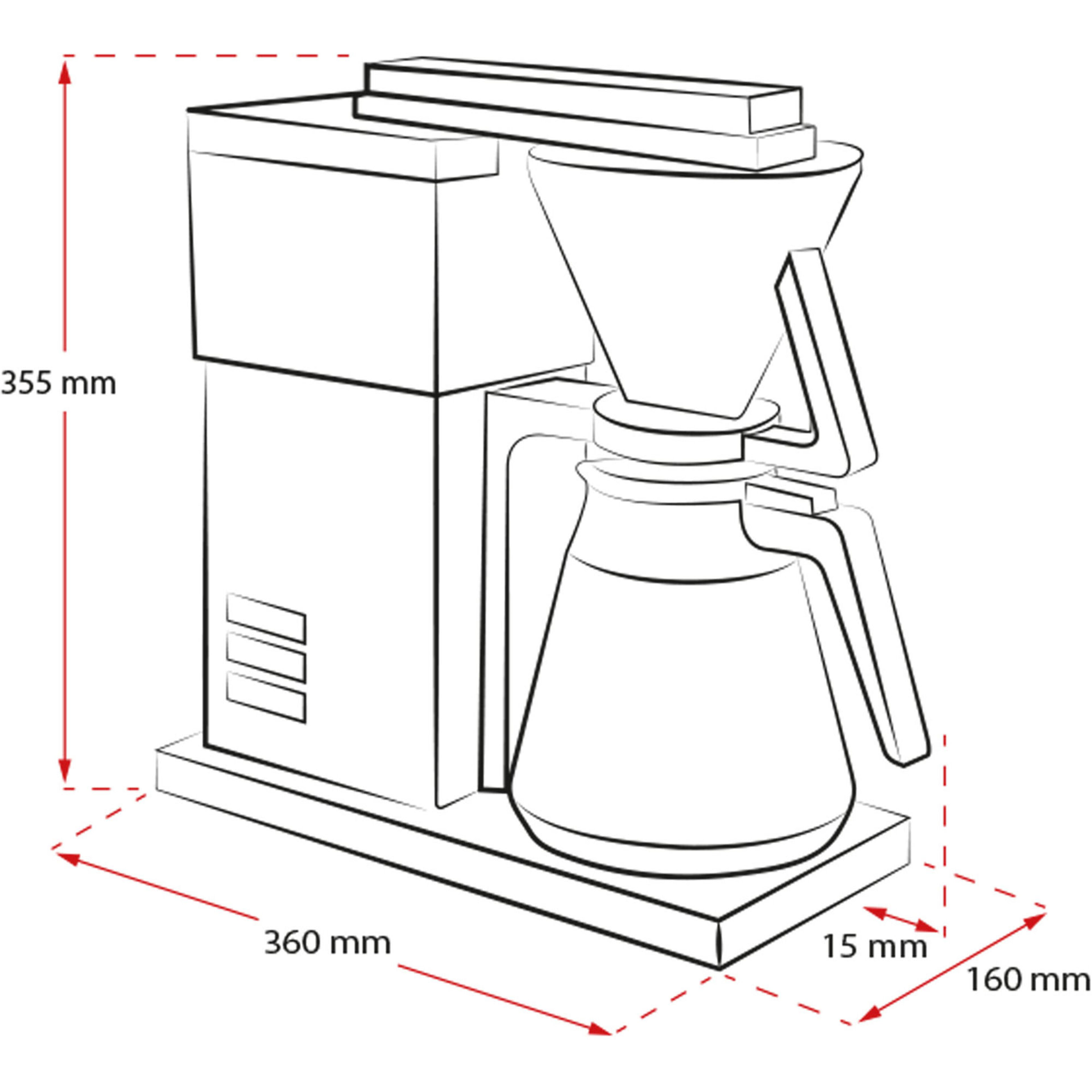 Melitta One Therm kahvinkeitin termoskannulla, ruostumaton teräs