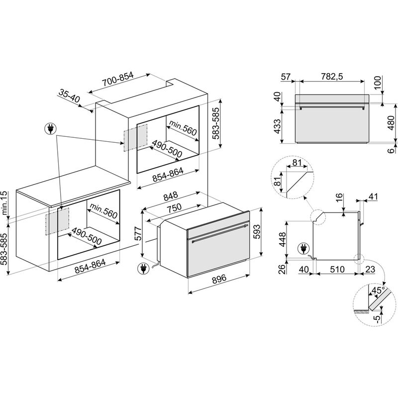 SFP9302TN Innbyggingsovn Classic 60 cm, svart