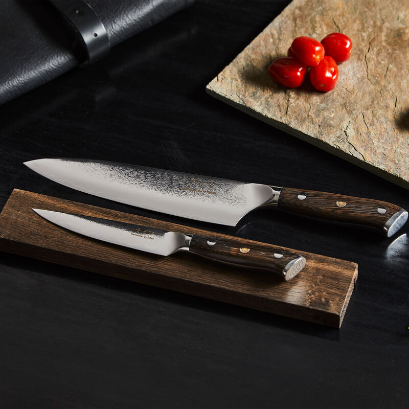 Wengé knivsett, kokkekniv 32 cm + universalkniv 24 cm