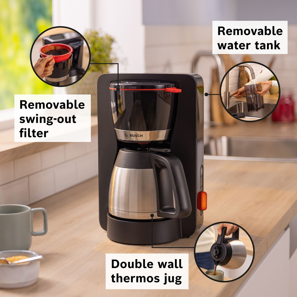 MyMoment Kaffemaskine med termokande, sort