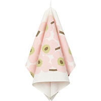 Unikko keittiöpyyhe 43 x 70 cm, valkoinen/vaaleanpunainen