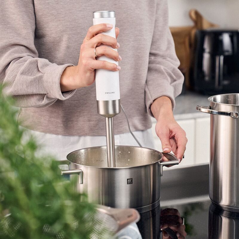 stavmixer, silver/vit