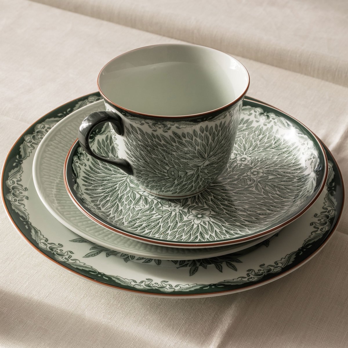 Ostindia Floris tallerken 27 cm, grøn