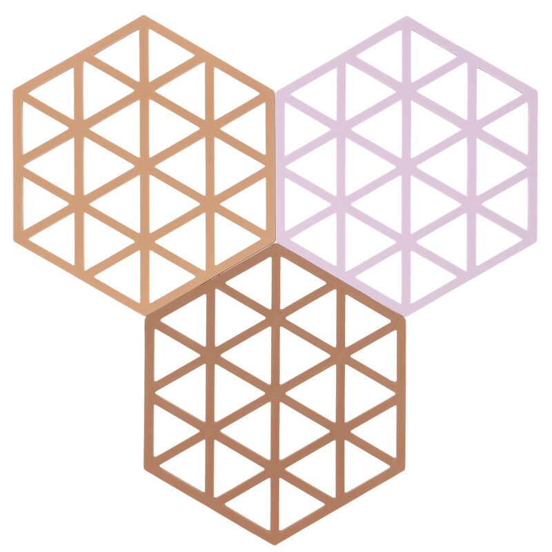 Hexagon pannunalunen 3 kpl, terrrakotta/lupiini