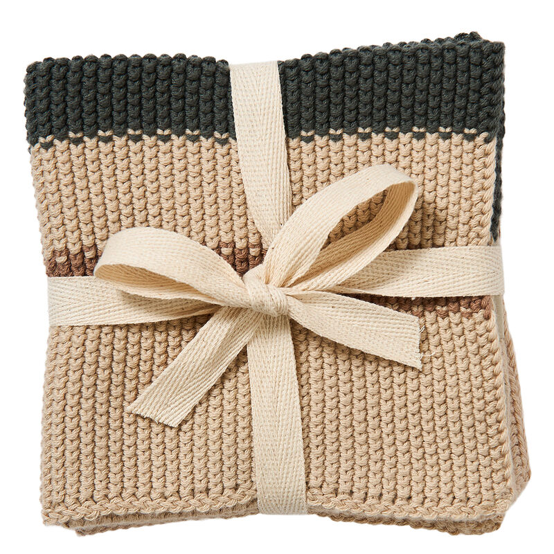 Oppvaskklut 27 × 27 cm 2-pakning, grønn/brun