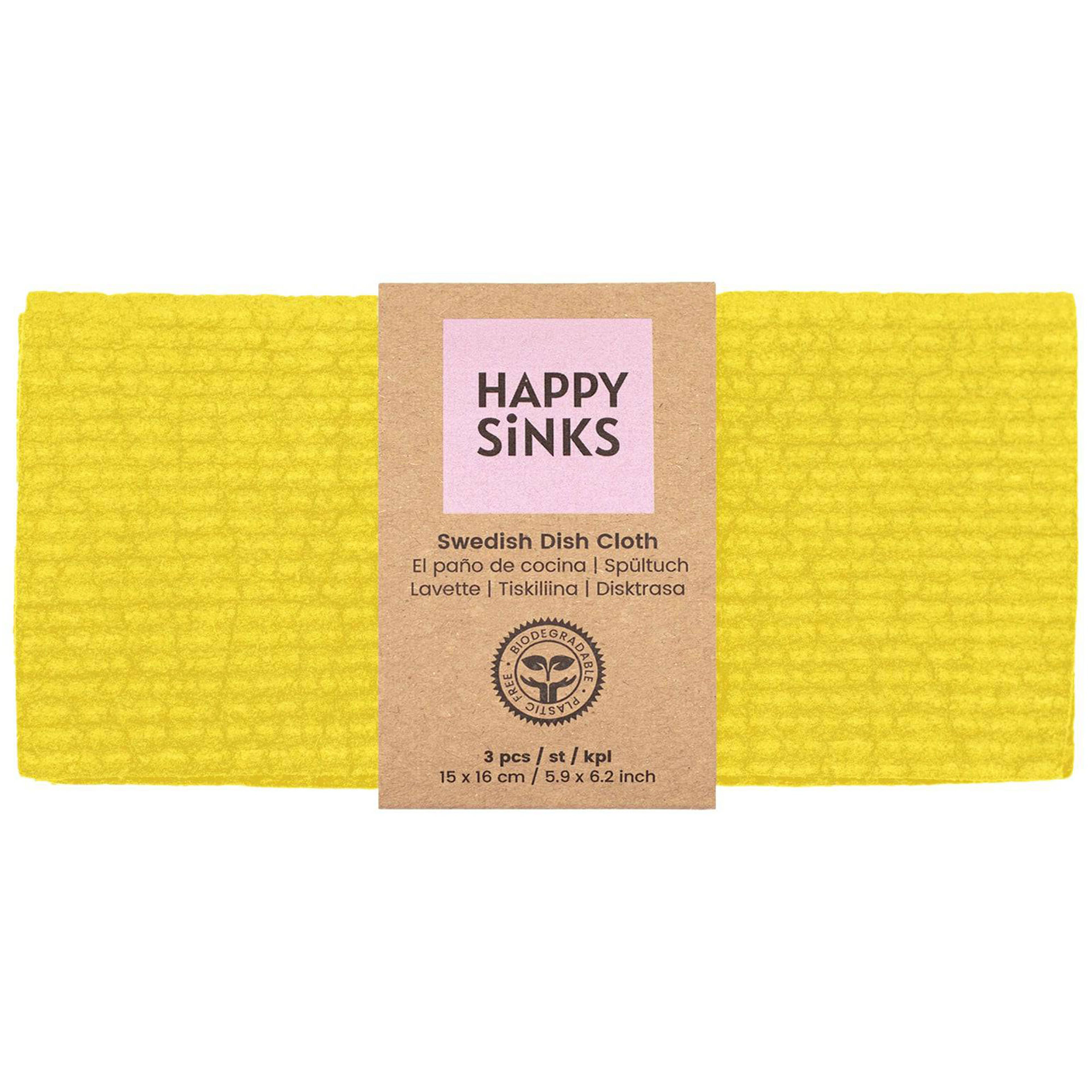 Tiskirätti 3-pakkaus, keltainen