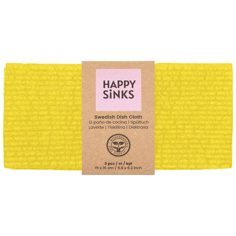 Tiskirätti 3-pakkaus, keltainen