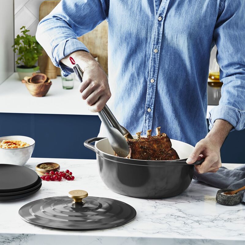 Air oval gryde, 5,7 liter, 30 cm, grå