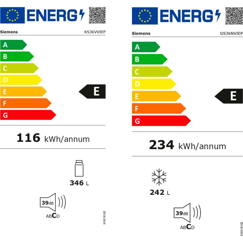 iQ300 KS36VVIEP Køleskab + GS36NVIEP Fryser