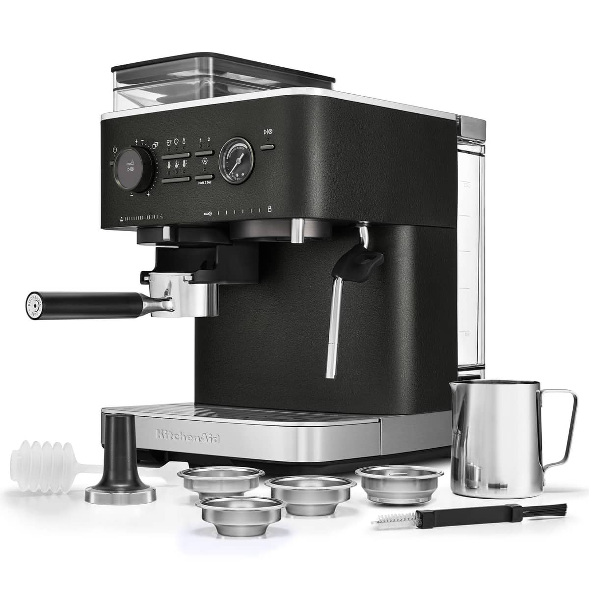 Espressokone kahvimyllyllä, cast iron black