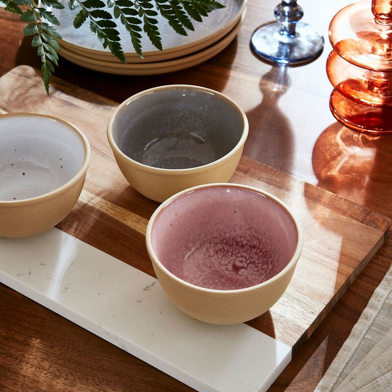 Minerals skål Ø11 cm, rose quartz, 4 stk.