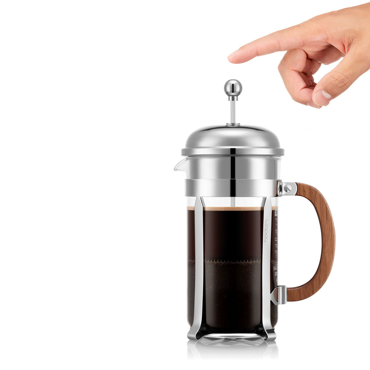 Chambord stempelkande 8 kopper, træ