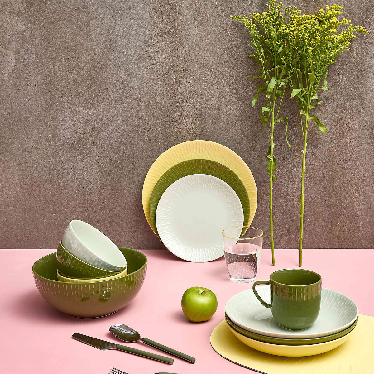 Confetti pastatallerken 23 cm, pistachio