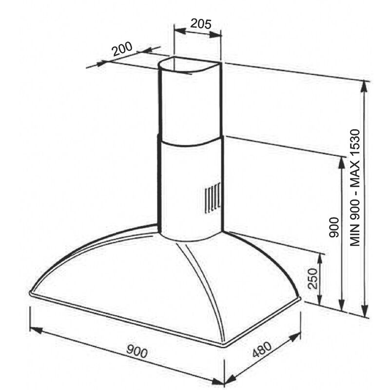 KS89POE 90 cm Colonial Väggmonterad Fläkt, Creme/Antik Mässing