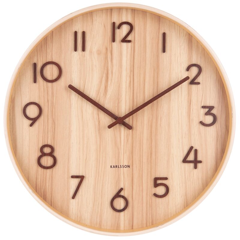 Pure väggklocka 60 cm, ljust trä