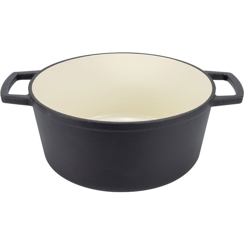 Støbejernsgryde 5 liter, mat sort