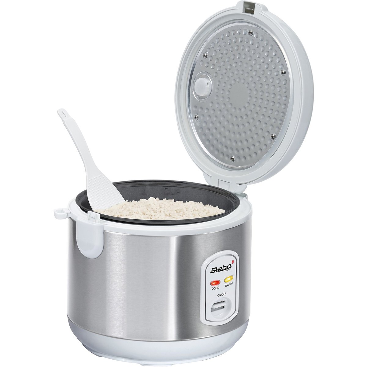 Riskoger, 1,8 liter, stål/hvid