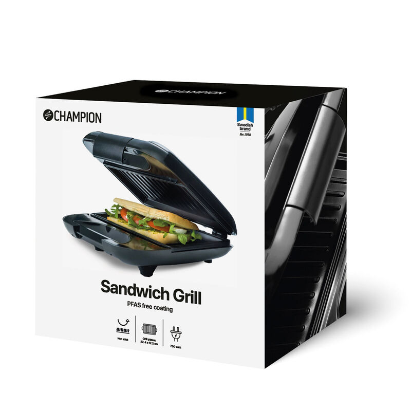 Smörgåsgrill 750 watt, svart 