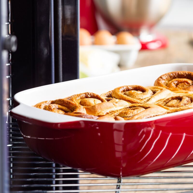 Ugnsform med lock 40x25x8,8 cm, röd