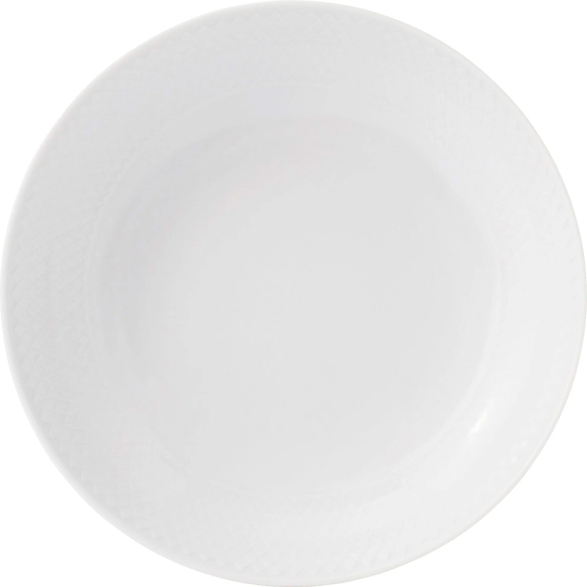 Lyngby Porcelæn - Rhombe coupe tallerken 20 cm hvit
