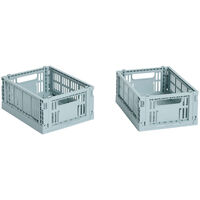 HAY Colour Crate Mini oppbevaringsbokser 2 stk, dusty blue