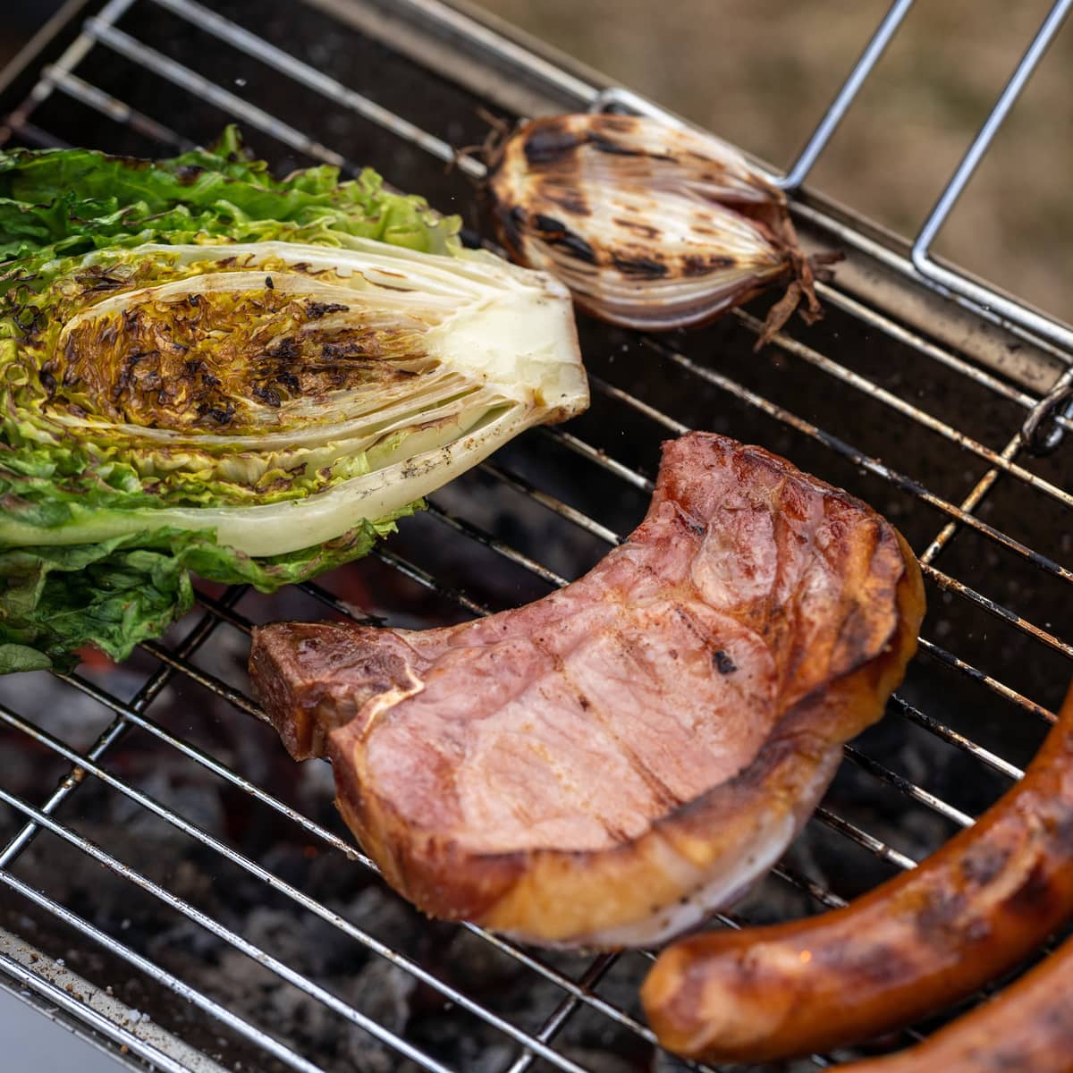 Vikbar grill 36 x 26 cm, rostfritt stål