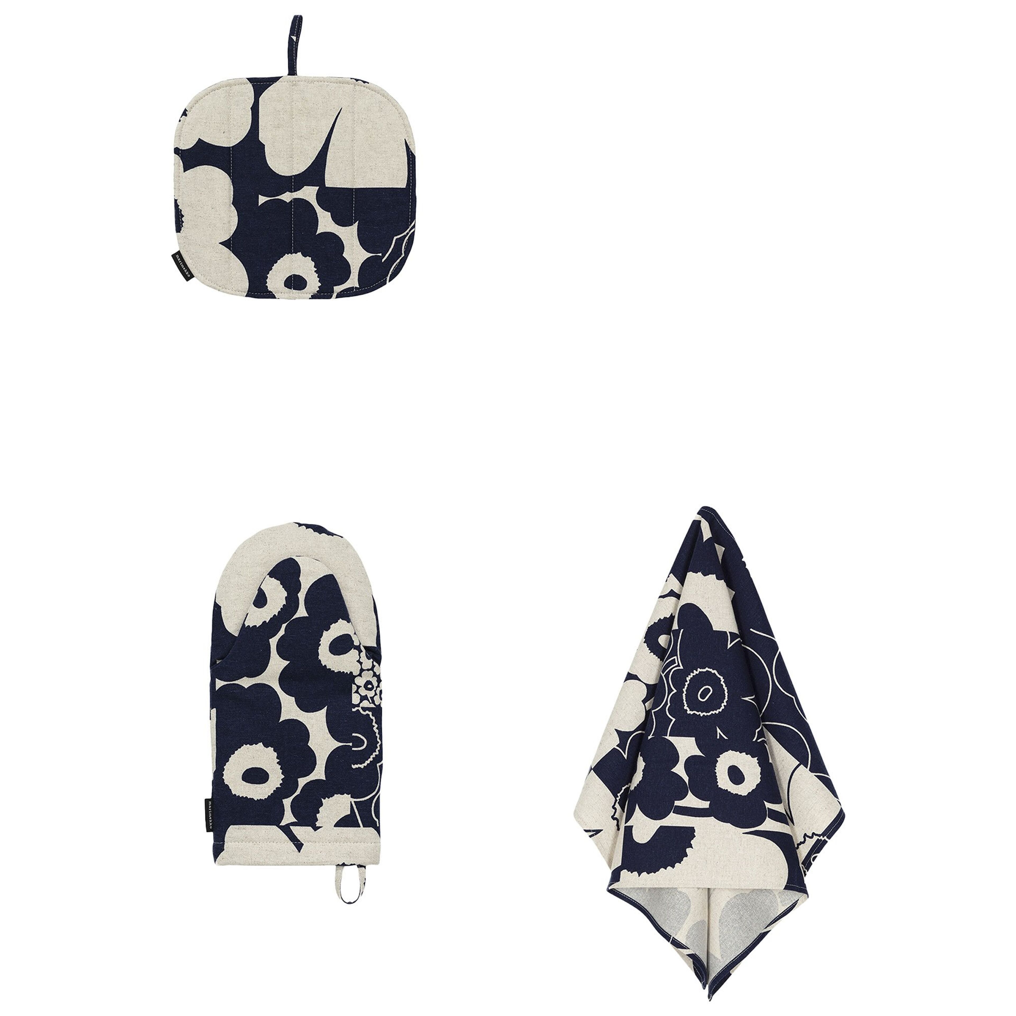 Unikko Kollaasi kökstextil-set, blå