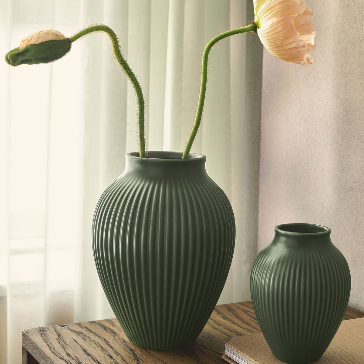 Knabstrup Ripple Celadon Vase 20 cm, grønn