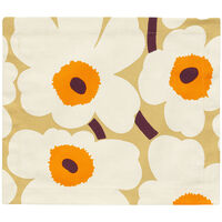 Marimekko Pieni Unikko bordbrikke 35x40 cm, hvit/oransje/karamell