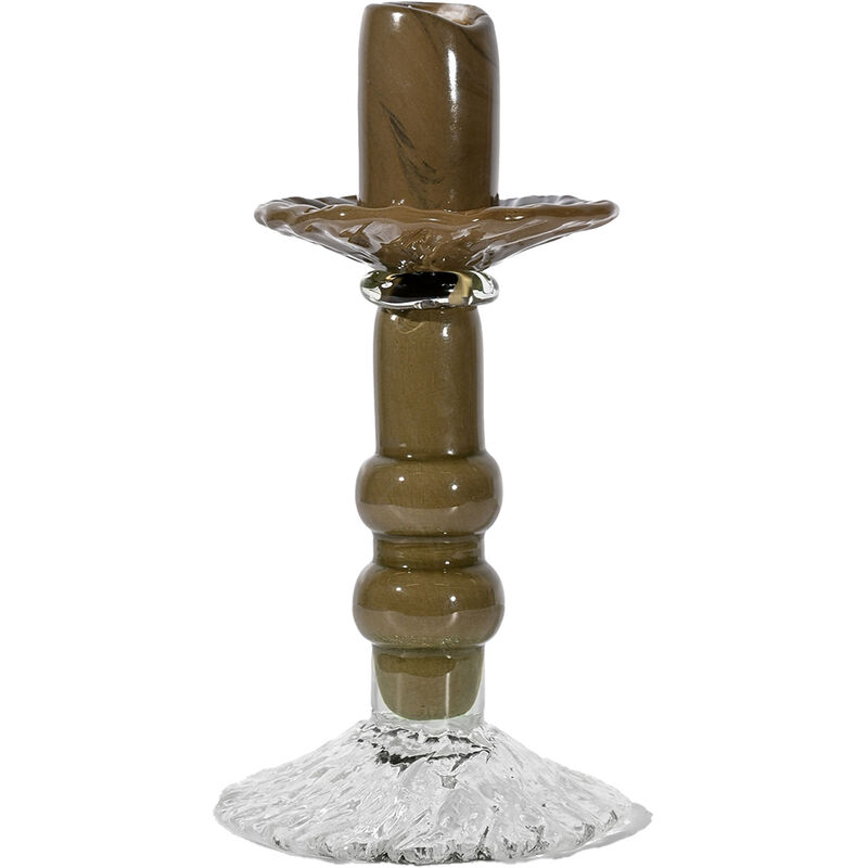 Lara S ljusstake 22 cm, grön/klar